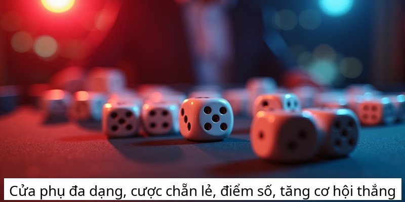 Cửa phụ đa dạng, cược chẵn lẻ, điểm số, tăng cơ hội thắng